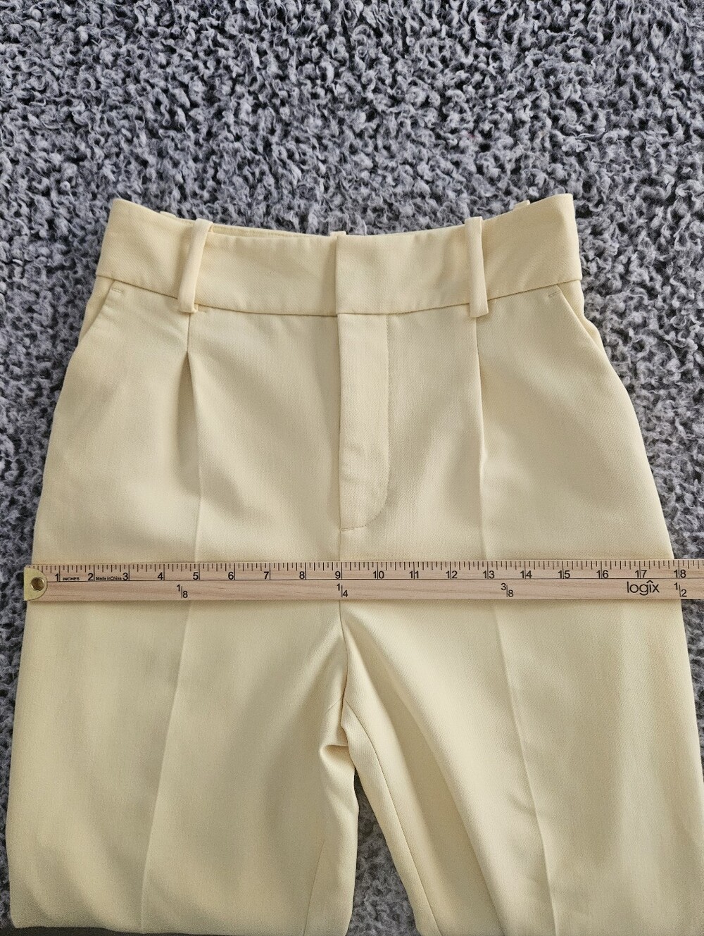 Zara Women's Yellow High-Waisted Belted Pants Small S 26x26 Cropped Trousers - Picture 12 of 16